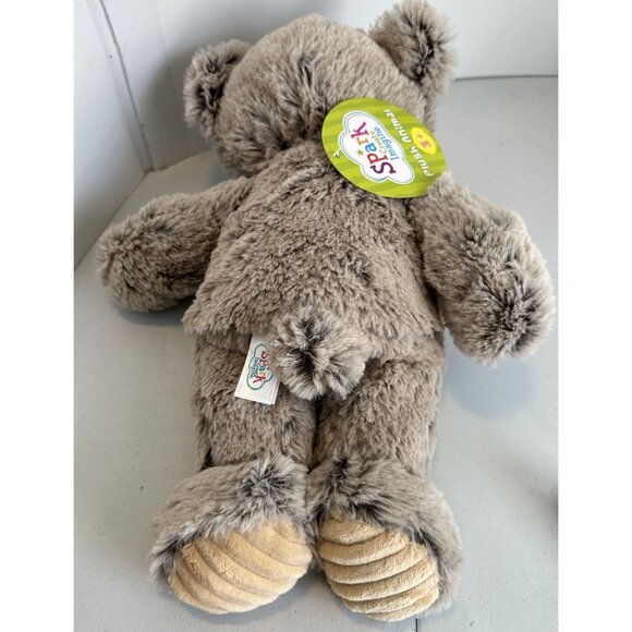 Spark Create Imagine Plush Teddy Bear Gray Frosted 2019 Ribbed Feet 14"W Tags - Picture 11 of 14